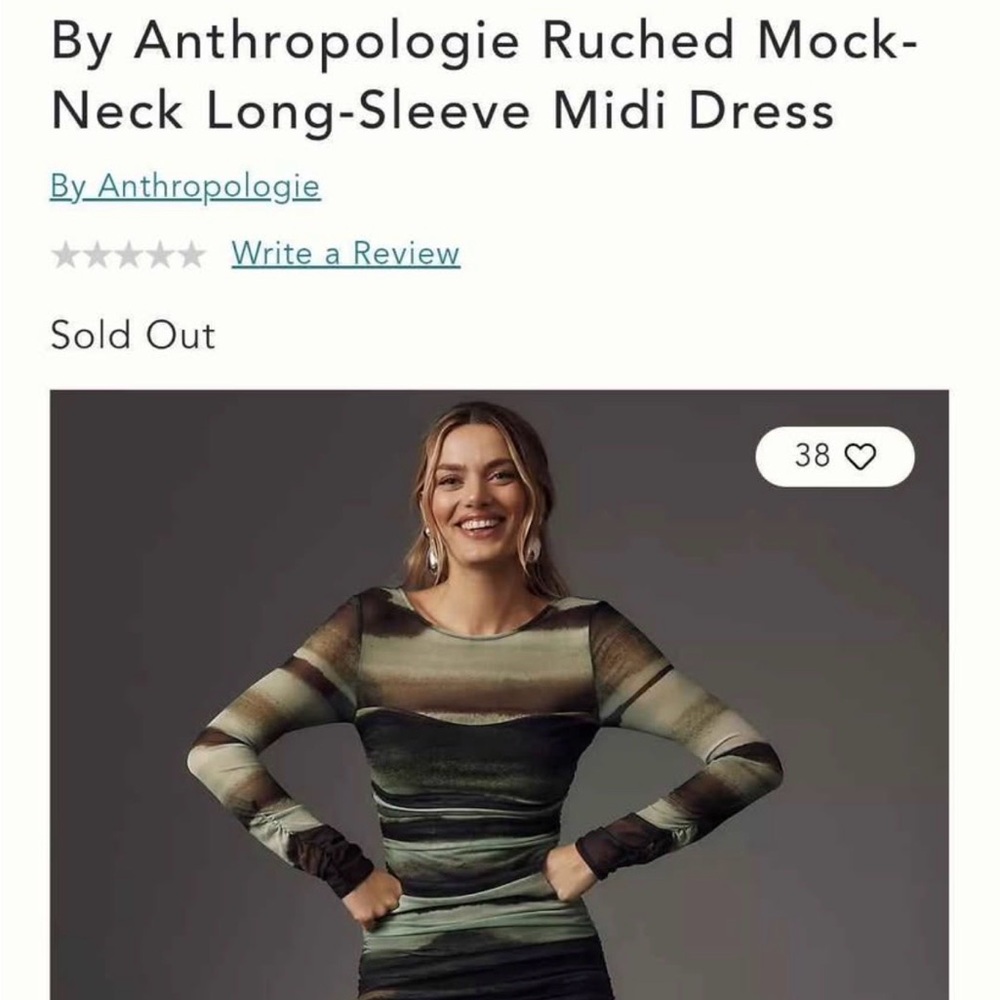Anthropologie Striped Long-Sleeve Midi Dress